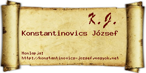 Konstantinovics József névjegykártya