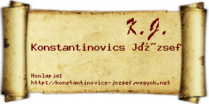 Konstantinovics József névjegykártya