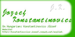 jozsef konstantinovics business card