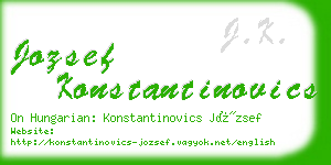jozsef konstantinovics business card